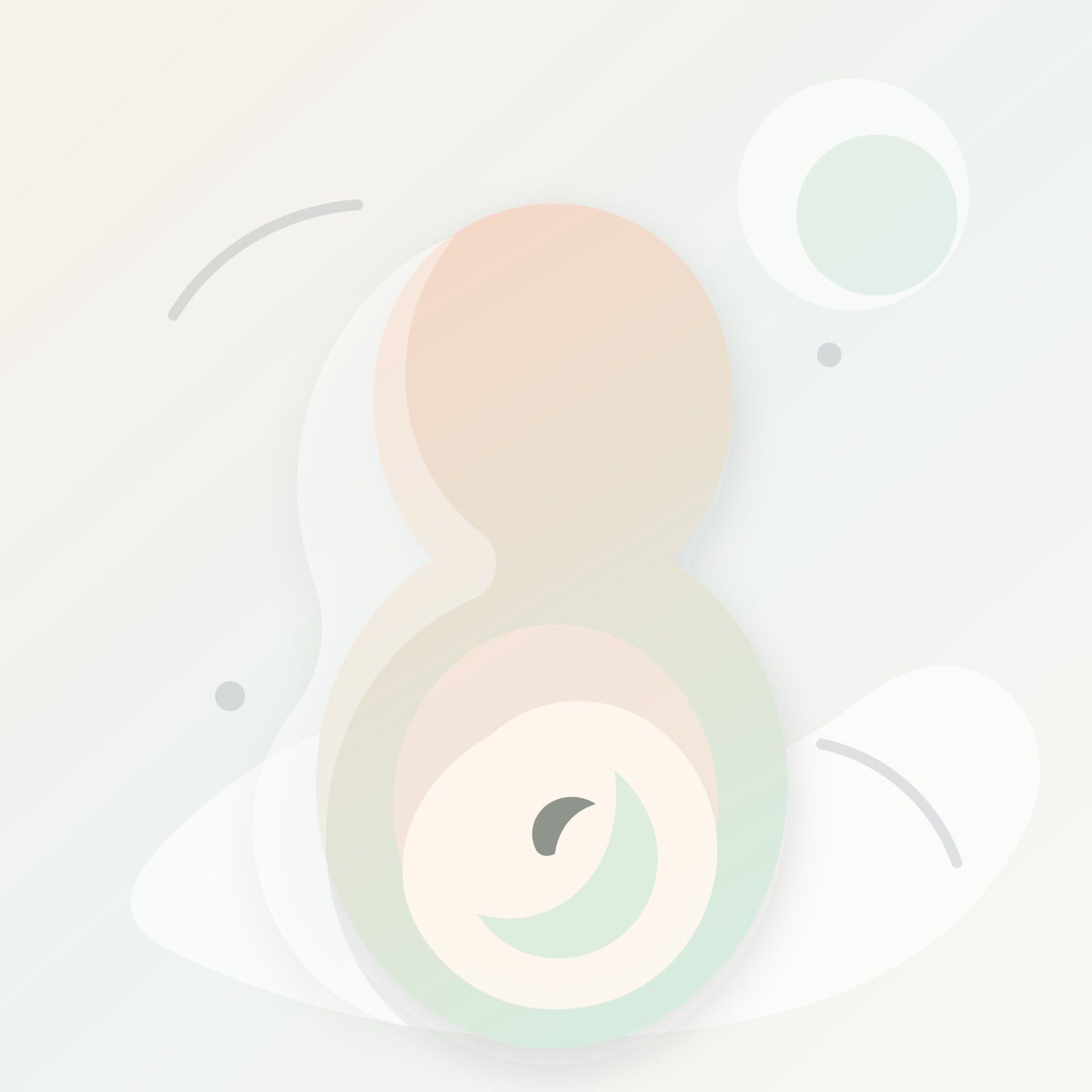 Ilustración editorial de una madre embarazada en el segundo trimestre con una silueta fetal suave