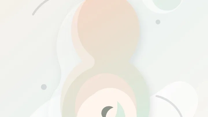 Ilustración editorial de una madre embarazada en el segundo trimestre con una silueta fetal suave